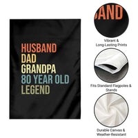80th Birthday Garden Flag Husband Dad Grandpa 80 Year Old Legend