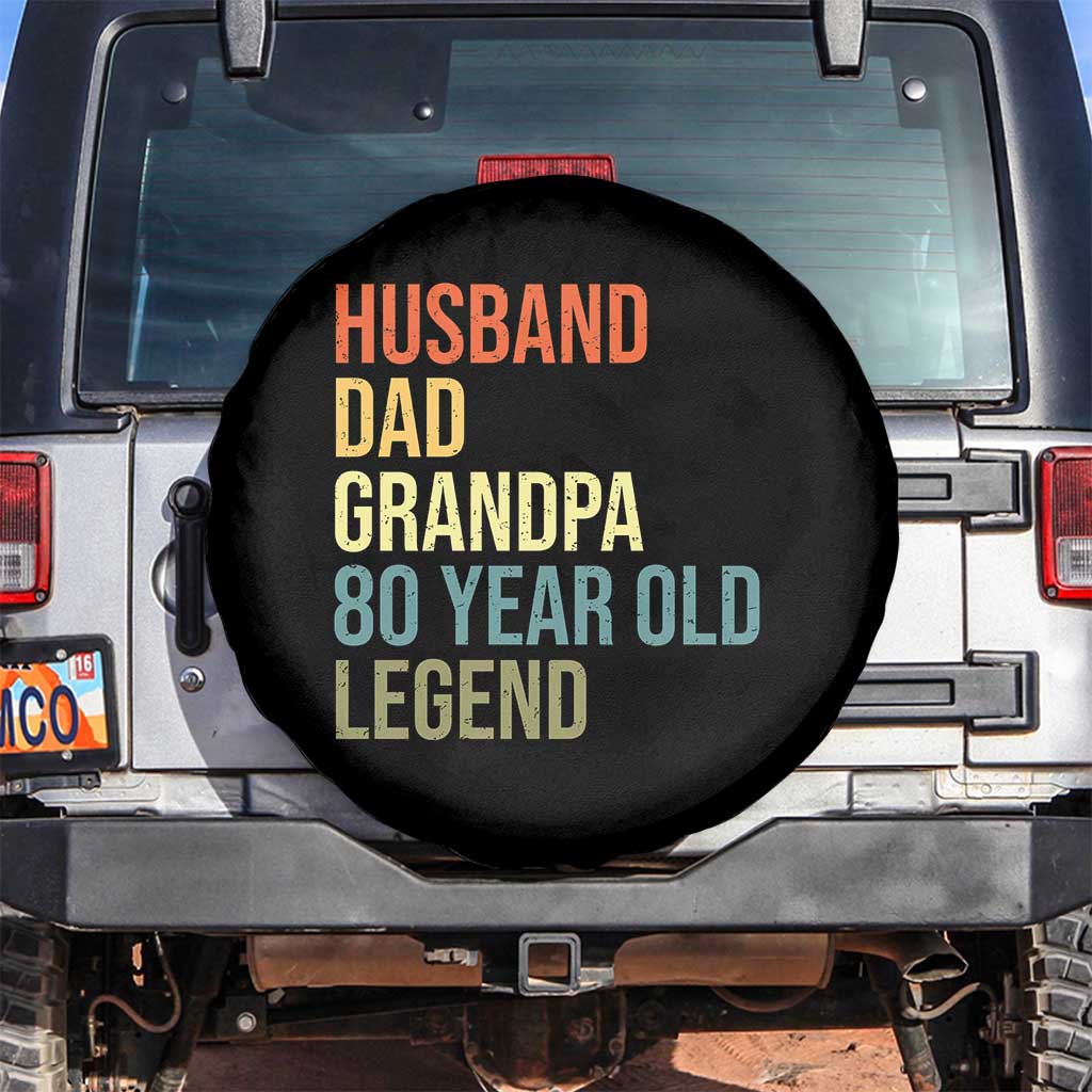 80th Birthday Spare Tire Cover Husband Dad Grandpa 80 Year Old Legend
