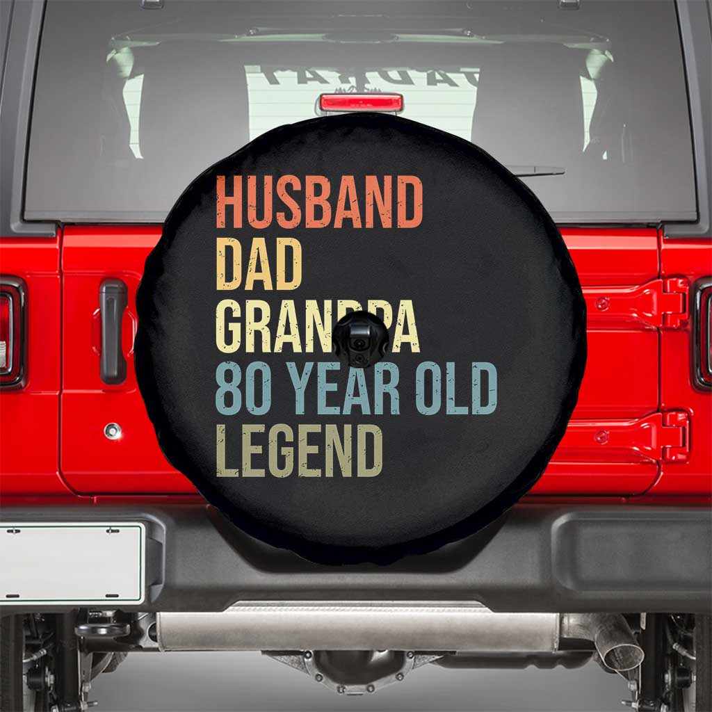 80th Birthday Spare Tire Cover Husband Dad Grandpa 80 Year Old Legend