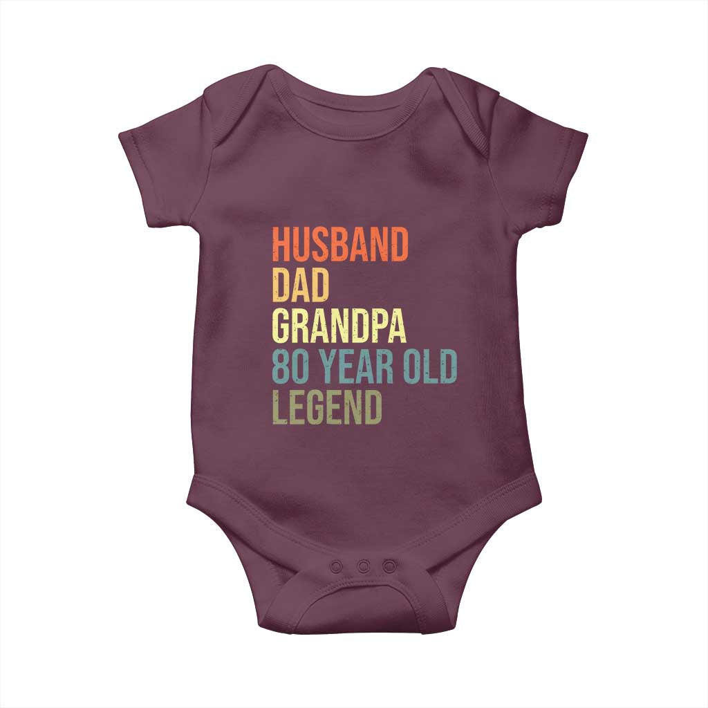 80th Birthday Baby Onesie Husband Dad Grandpa 80 Year Old Legend