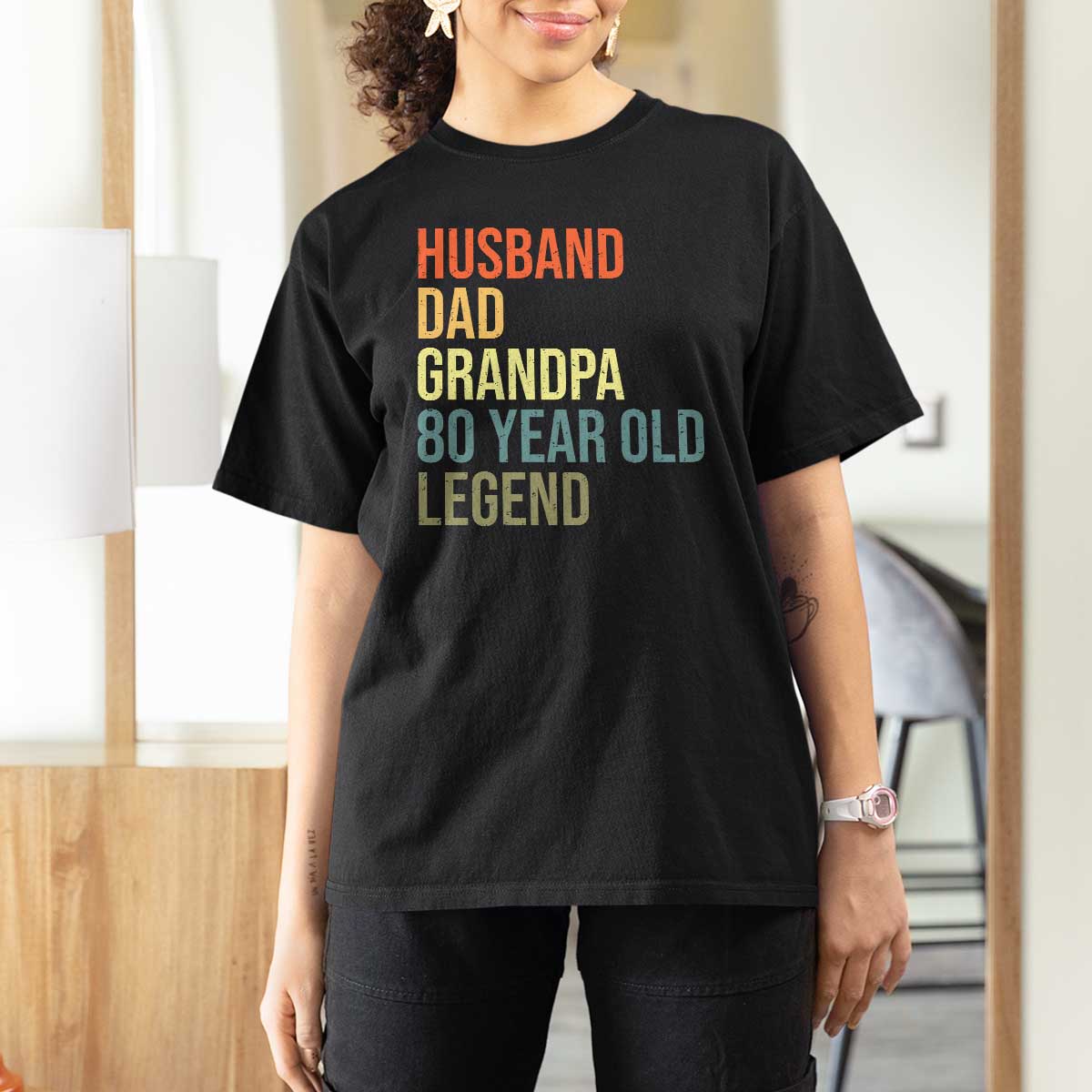 80th Birthday T Shirt For Women Husband Dad Grandpa 80 Year Old Legend