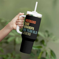 80th Birthday Tumbler With Handle Husband Dad Grandpa 80 Year Old Legend