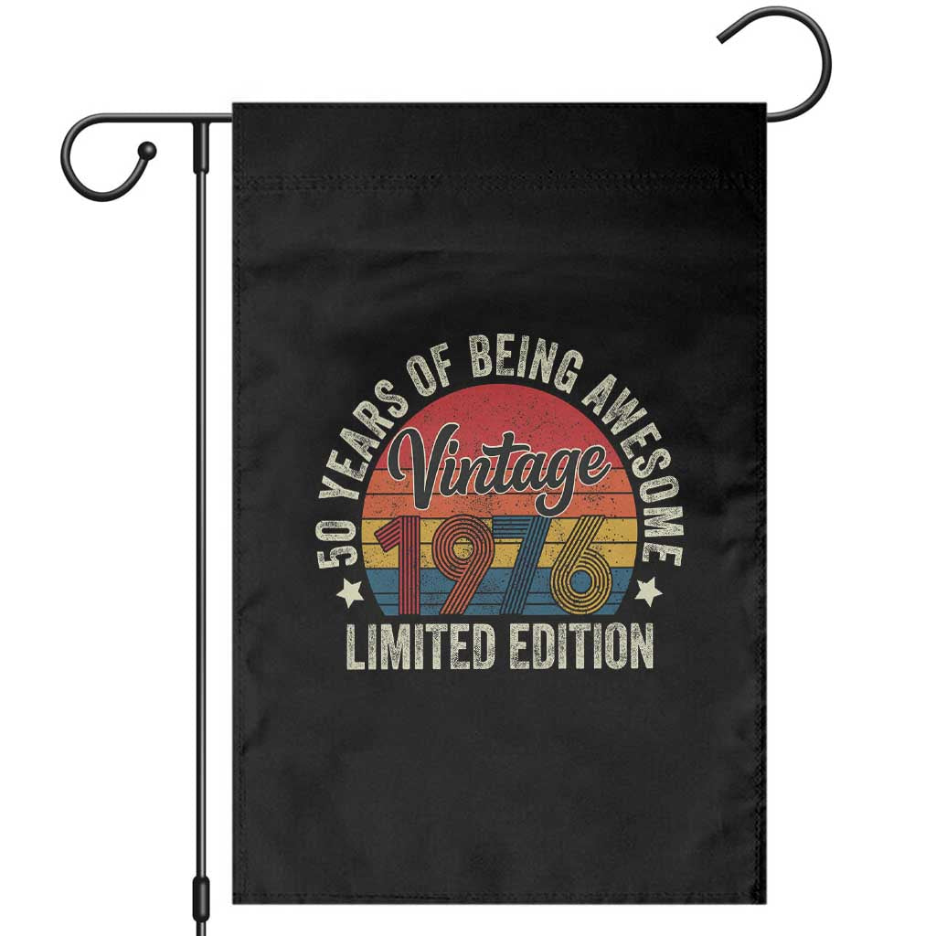 Funny 50th Birthday Garden Flag Vintage 1976 Limited Edition 50 Year Old Bday Gifts