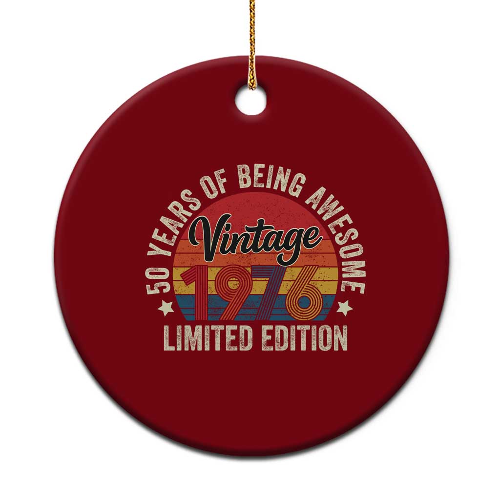Funny 50th Birthday Ceramic Ornament Vintage 1976 Limited Edition 50 Year Old Bday Gifts