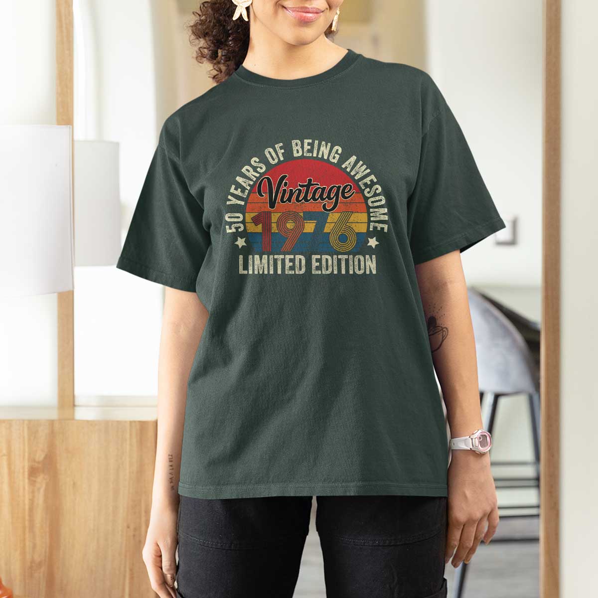 Funny 50th Birthday T Shirt For Women Vintage 1976 Limited Edition 50 Year Old Bday Gifts