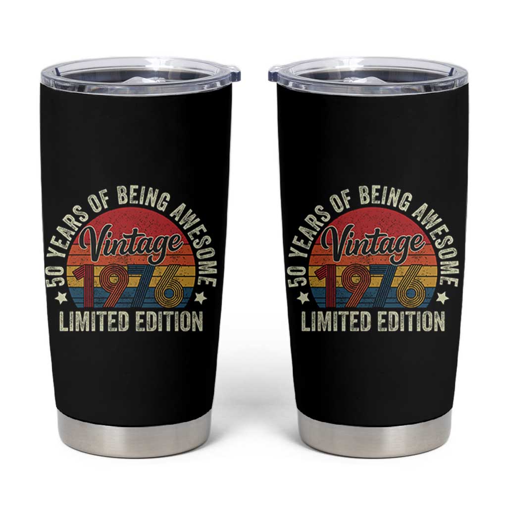 Funny 50th Birthday Tumbler Cup Vintage 1976 Limited Edition 50 Year Old Bday Gifts