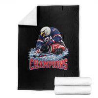 USA Ice Hockey Throw Blanket Eagle Dominates Canada 2026 Hockey Champions