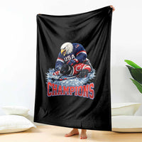 USA Ice Hockey Throw Blanket Eagle Dominates Canada 2026 Hockey Champions