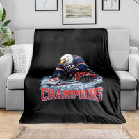 USA Ice Hockey Throw Blanket Eagle Dominates Canada 2026 Hockey Champions