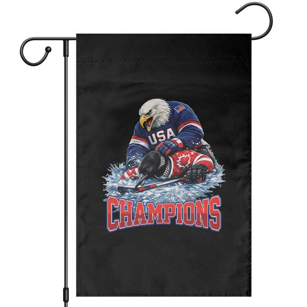 USA Ice Hockey Garden Flag Eagle Dominates Canada 2026 Hockey Champions