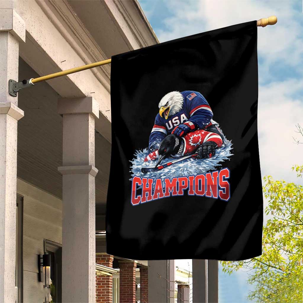 USA Ice Hockey Garden Flag Eagle Dominates Canada 2026 Hockey Champions