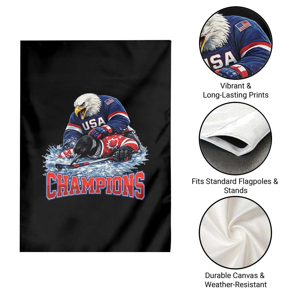 USA Ice Hockey Garden Flag Eagle Dominates Canada 2026 Hockey Champions