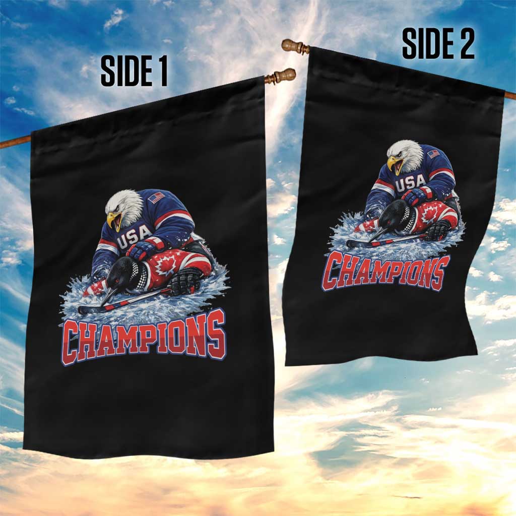 USA Ice Hockey Garden Flag Eagle Dominates Canada 2026 Hockey Champions