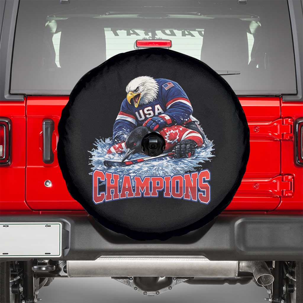 USA Ice Hockey Spare Tire Cover Eagle Dominates Canada 2026 Hockey Champions