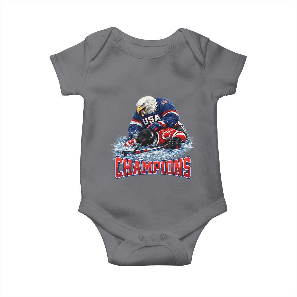 USA Ice Hockey Baby Onesie Eagle Dominates Canada 2026 Hockey Champions
