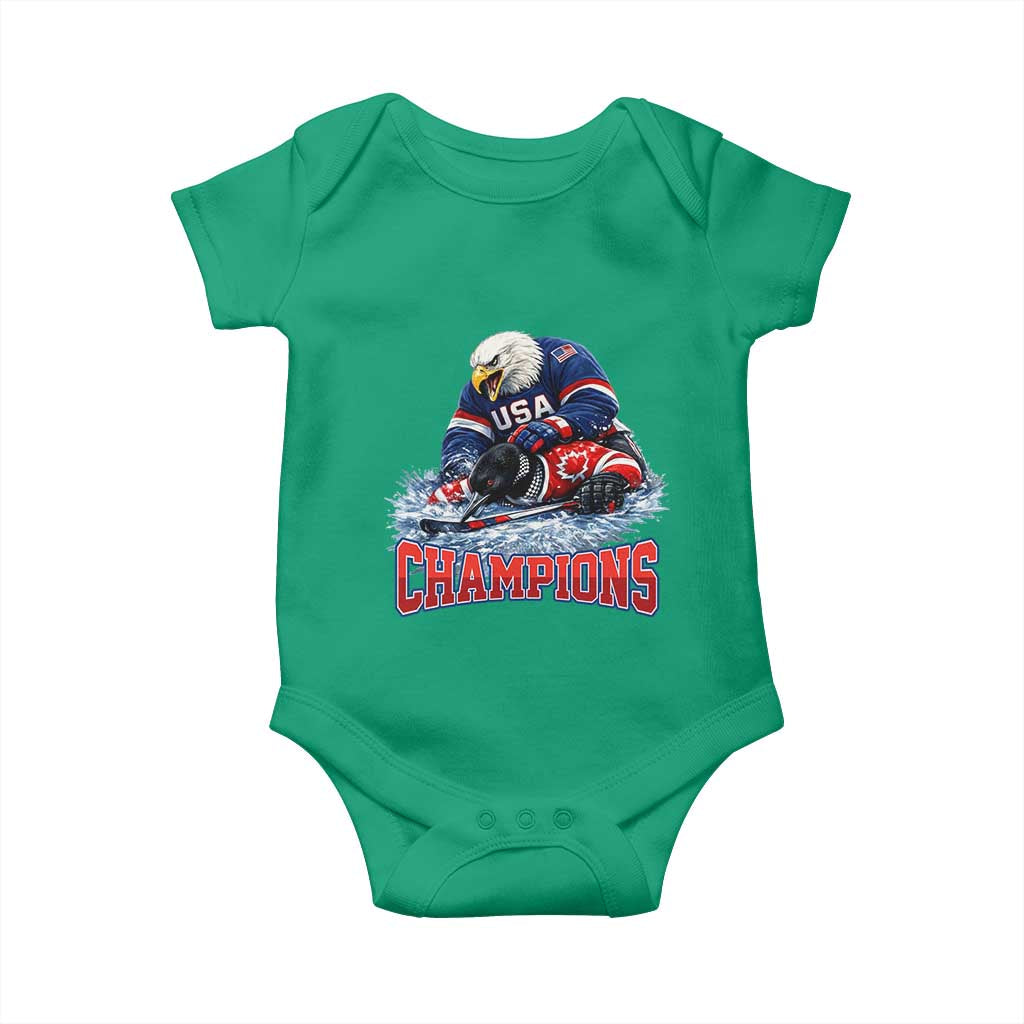 USA Ice Hockey Baby Onesie Eagle Dominates Canada 2026 Hockey Champions