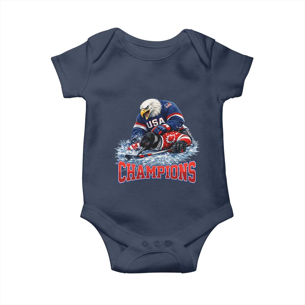 USA Ice Hockey Baby Onesie Eagle Dominates Canada 2026 Hockey Champions