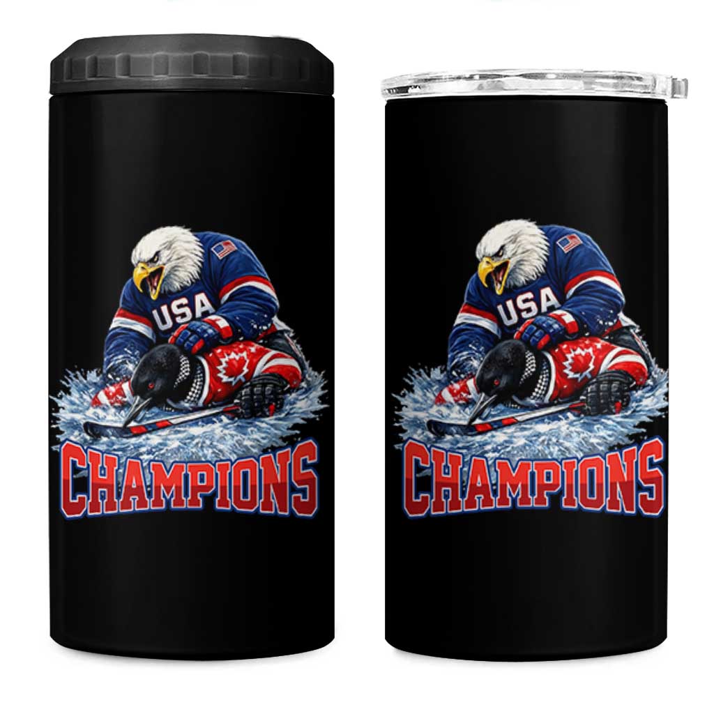 USA Ice Hockey 4 in 1 Can Cooler Tumbler Eagle Dominates Canada 2026 Hockey Champions