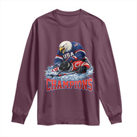 USA Ice Hockey Long Sleeve Shirt Eagle Dominates Canada 2026 Hockey Champions