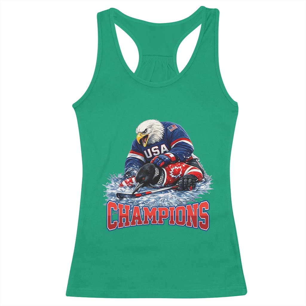 USA Ice Hockey Racerback Tank Top Eagle Dominates Canada 2026 Hockey Champions