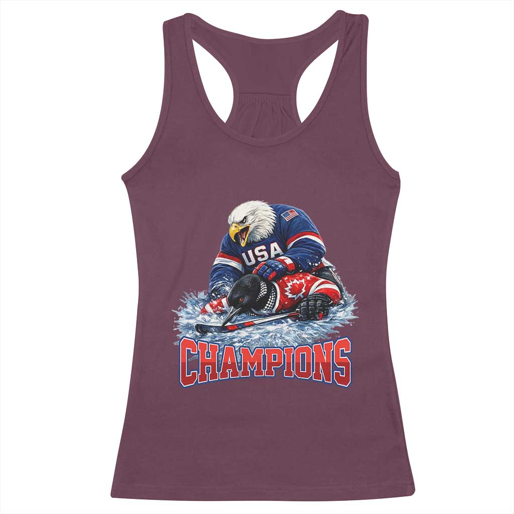 USA Ice Hockey Racerback Tank Top Eagle Dominates Canada 2026 Hockey Champions