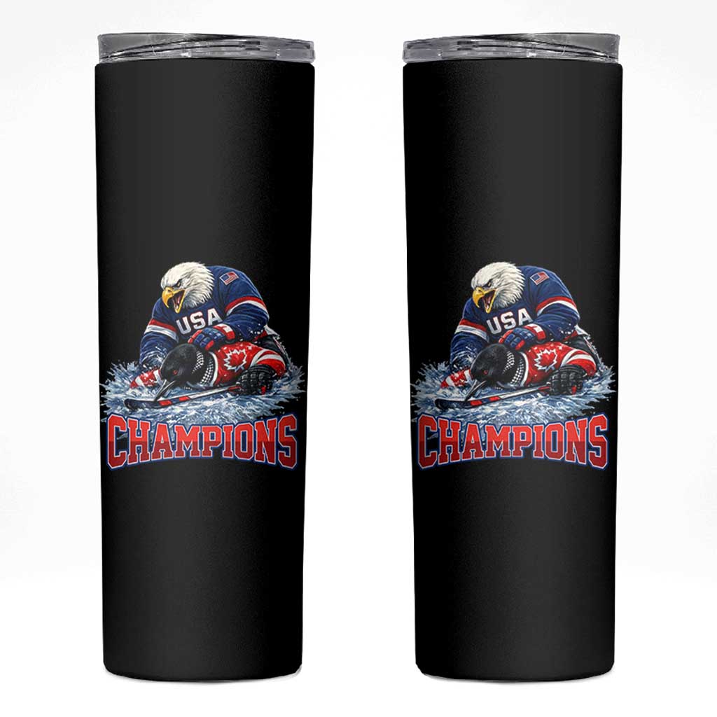 USA Ice Hockey Skinny Tumbler Eagle Dominates Canada 2026 Hockey Champions