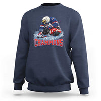 USA Ice Hockey Sweatshirt Eagle Dominates Canada 2026 Hockey Champions