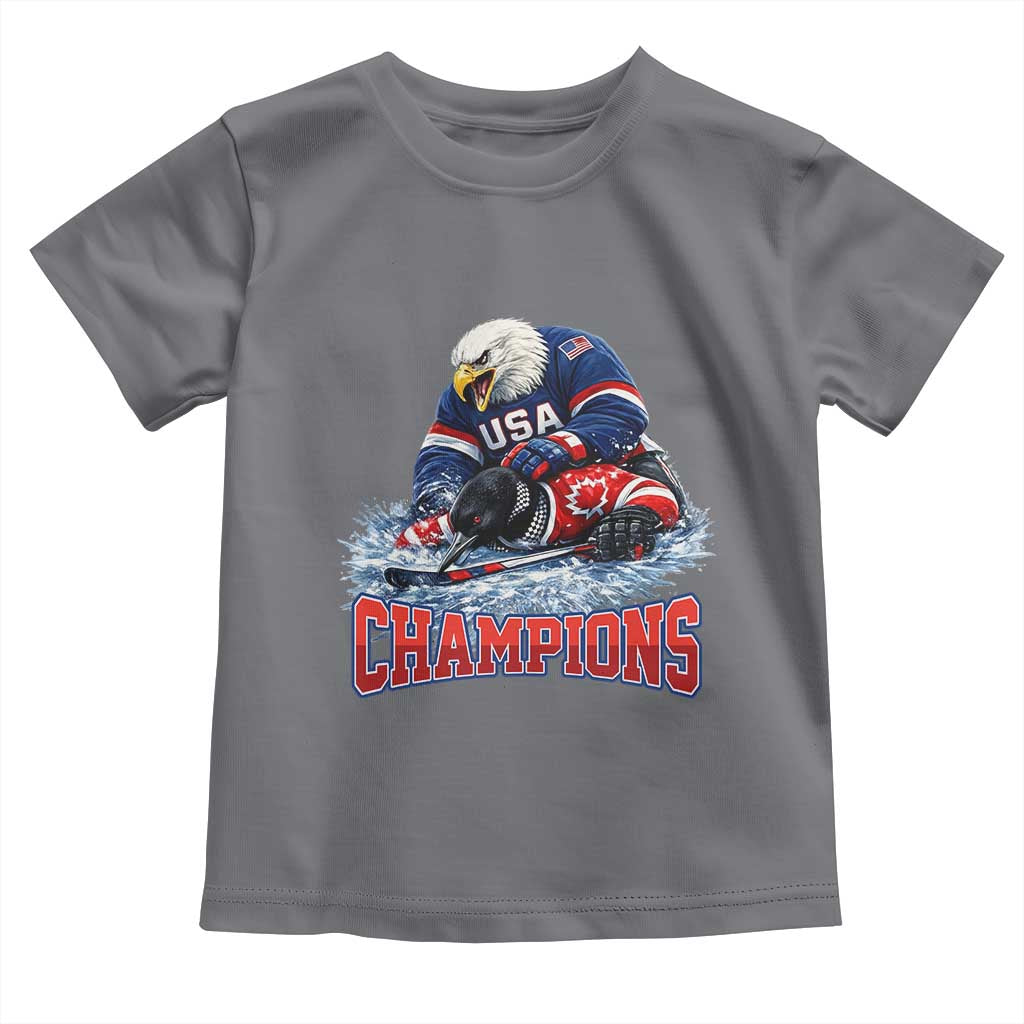 USA Ice Hockey Toddler T Shirt Eagle Dominates Canada 2026 Hockey Champions