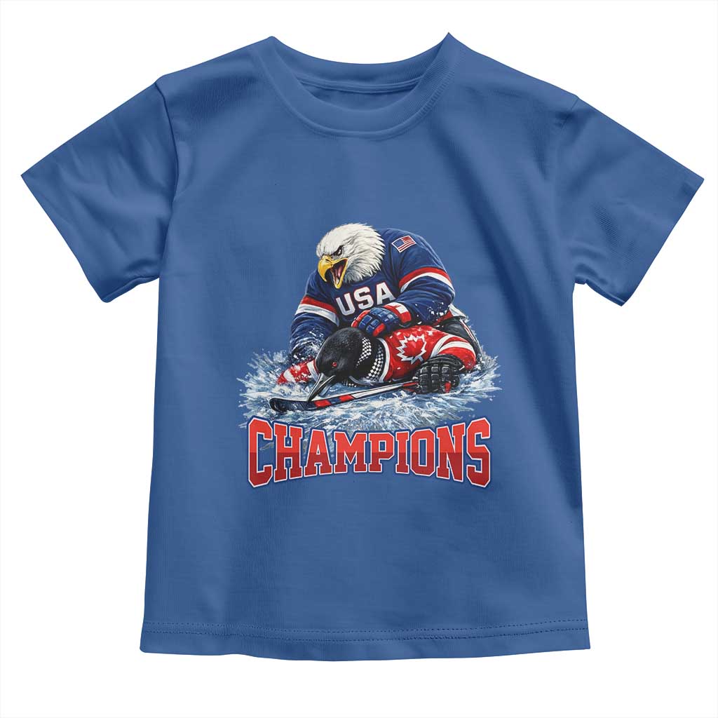 USA Ice Hockey Toddler T Shirt Eagle Dominates Canada 2026 Hockey Champions