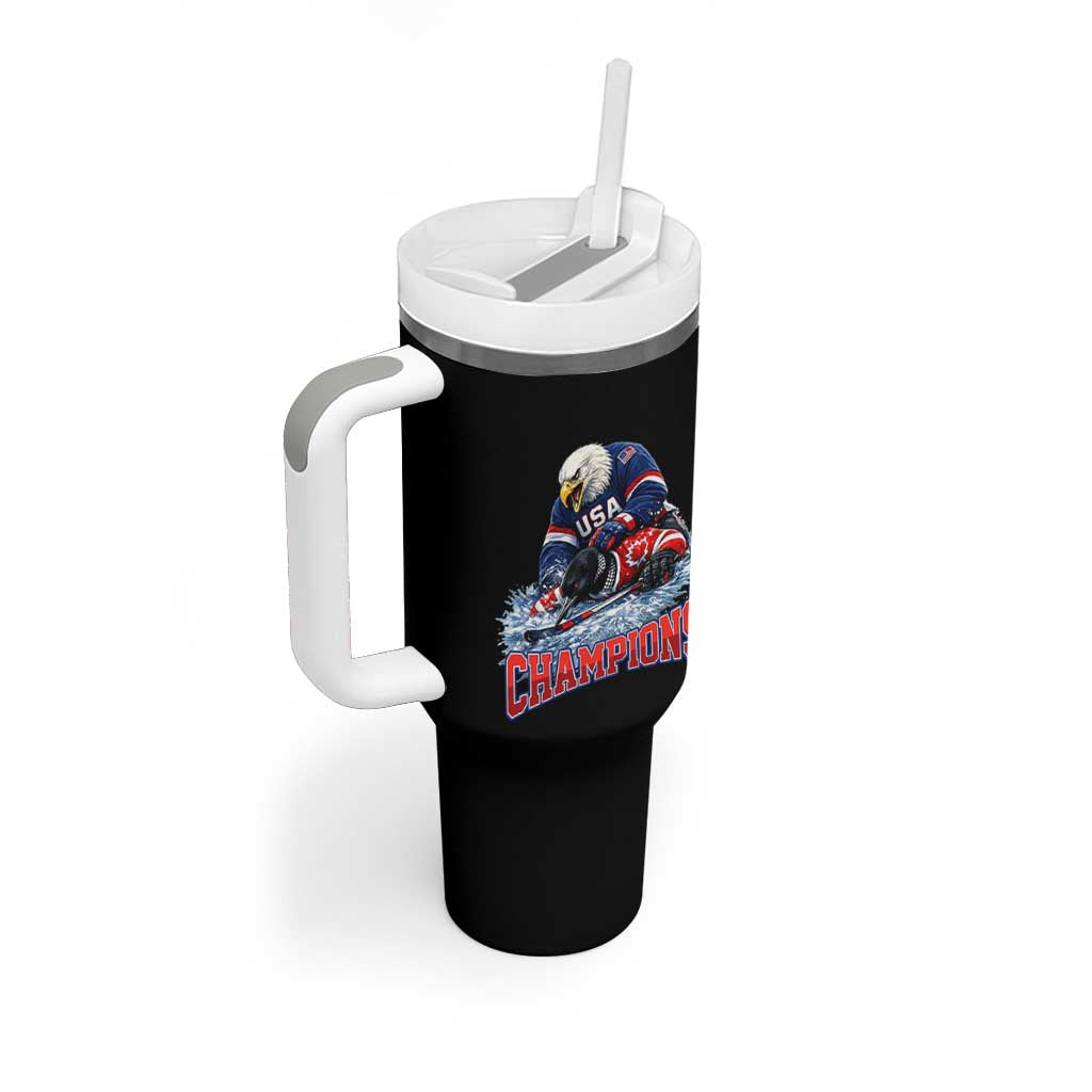 USA Ice Hockey Tumbler With Handle Eagle Dominates Canada 2026 Hockey Champions