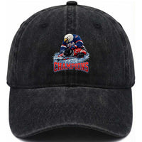 USA Ice Hockey Washed Cotton Baseball Cap Eagle Dominates Canada 2026 Hockey Champions