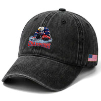 USA Ice Hockey Washed Cotton Baseball Cap Eagle Dominates Canada 2026 Hockey Champions