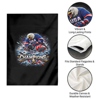 USA Ice Hockey Garden Flag Eagle Dominates Canada 2026 Hockey Champions Graphic