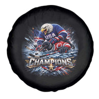 USA Ice Hockey Spare Tire Cover Eagle Dominates Canada 2026 Hockey Champions Graphic