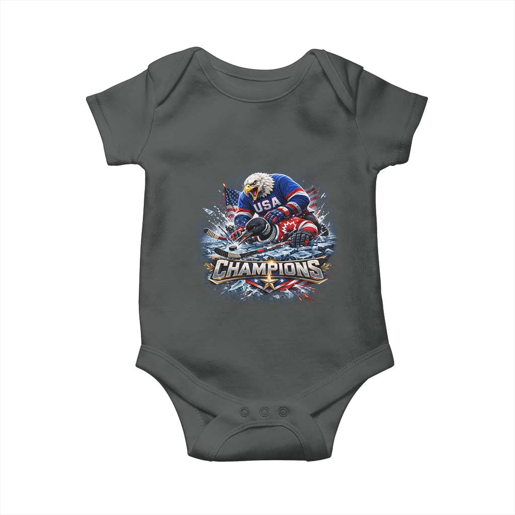 USA Ice Hockey Baby Onesie Eagle Dominates Canada 2026 Hockey Champions Graphic