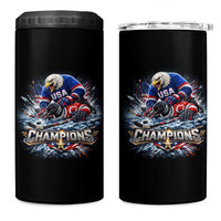 USA Ice Hockey 4 in 1 Can Cooler Tumbler Eagle Dominates Canada 2026 Hockey Champions Graphic
