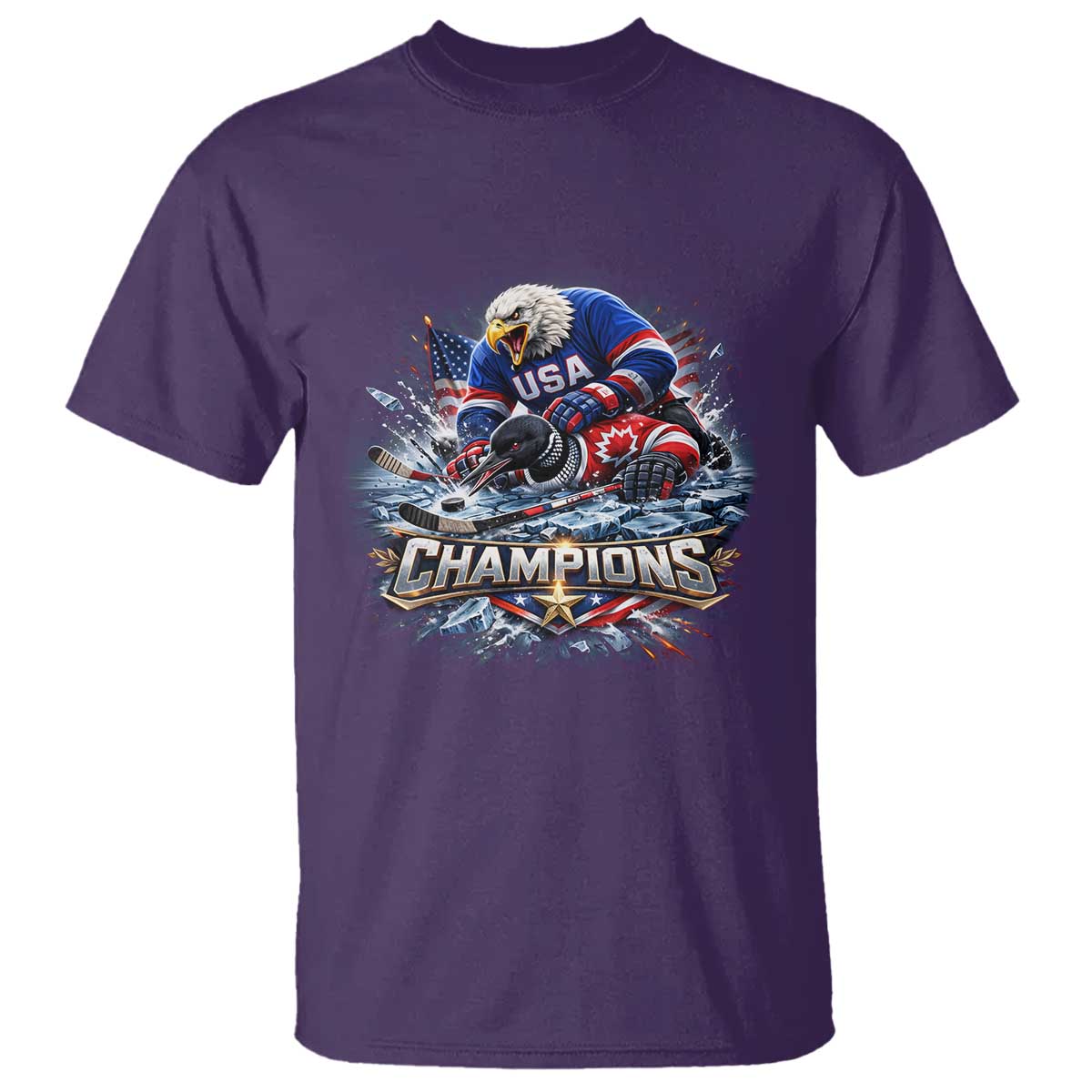 USA Ice Hockey T Shirt Eagle Dominates Canada 2026 Hockey Champions Graphic