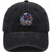 USA Ice Hockey Washed Cotton Baseball Cap Eagle Dominates Canada 2026 Hockey Champions Graphic