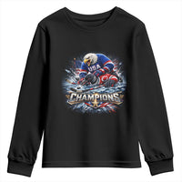 USA Ice Hockey Youth Sweatshirt Eagle Dominates Canada 2026 Hockey Champions Graphic