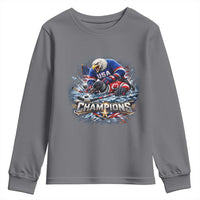 USA Ice Hockey Youth Sweatshirt Eagle Dominates Canada 2026 Hockey Champions Graphic