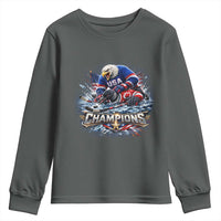 USA Ice Hockey Youth Sweatshirt Eagle Dominates Canada 2026 Hockey Champions Graphic