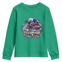 USA Ice Hockey Youth Sweatshirt Eagle Dominates Canada 2026 Hockey Champions Graphic