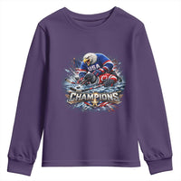 USA Ice Hockey Youth Sweatshirt Eagle Dominates Canada 2026 Hockey Champions Graphic