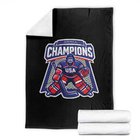 USA Ice Hockey Throw Blanket America Champions Patriotic Ice Hockey Team Fan