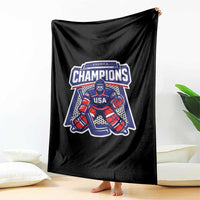 USA Ice Hockey Throw Blanket America Champions Patriotic Ice Hockey Team Fan