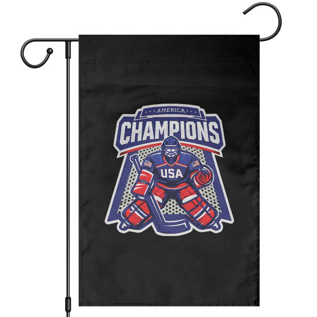 USA Ice Hockey Garden Flag America Champions Patriotic Ice Hockey Team Fan