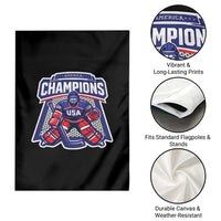 USA Ice Hockey Garden Flag America Champions Patriotic Ice Hockey Team Fan