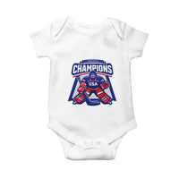 USA Ice Hockey Baby Onesie America Champions Patriotic Ice Hockey Team Fan