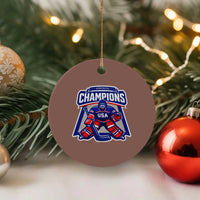 USA Ice Hockey Ceramic Ornament America Champions Patriotic Ice Hockey Team Fan