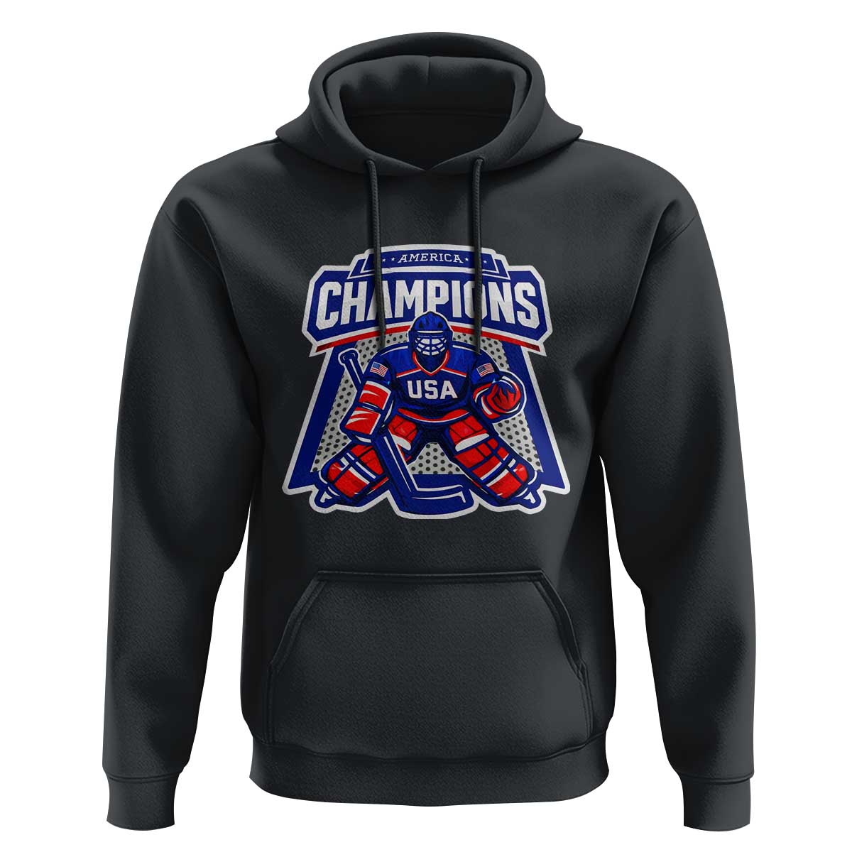 USA Ice Hockey Hoodie America Champions Patriotic Ice Hockey Team Fan